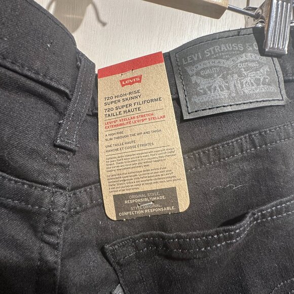 BNWT Levis 720 High Rise Super Skinny 27 - Black - Picture 7 of 14